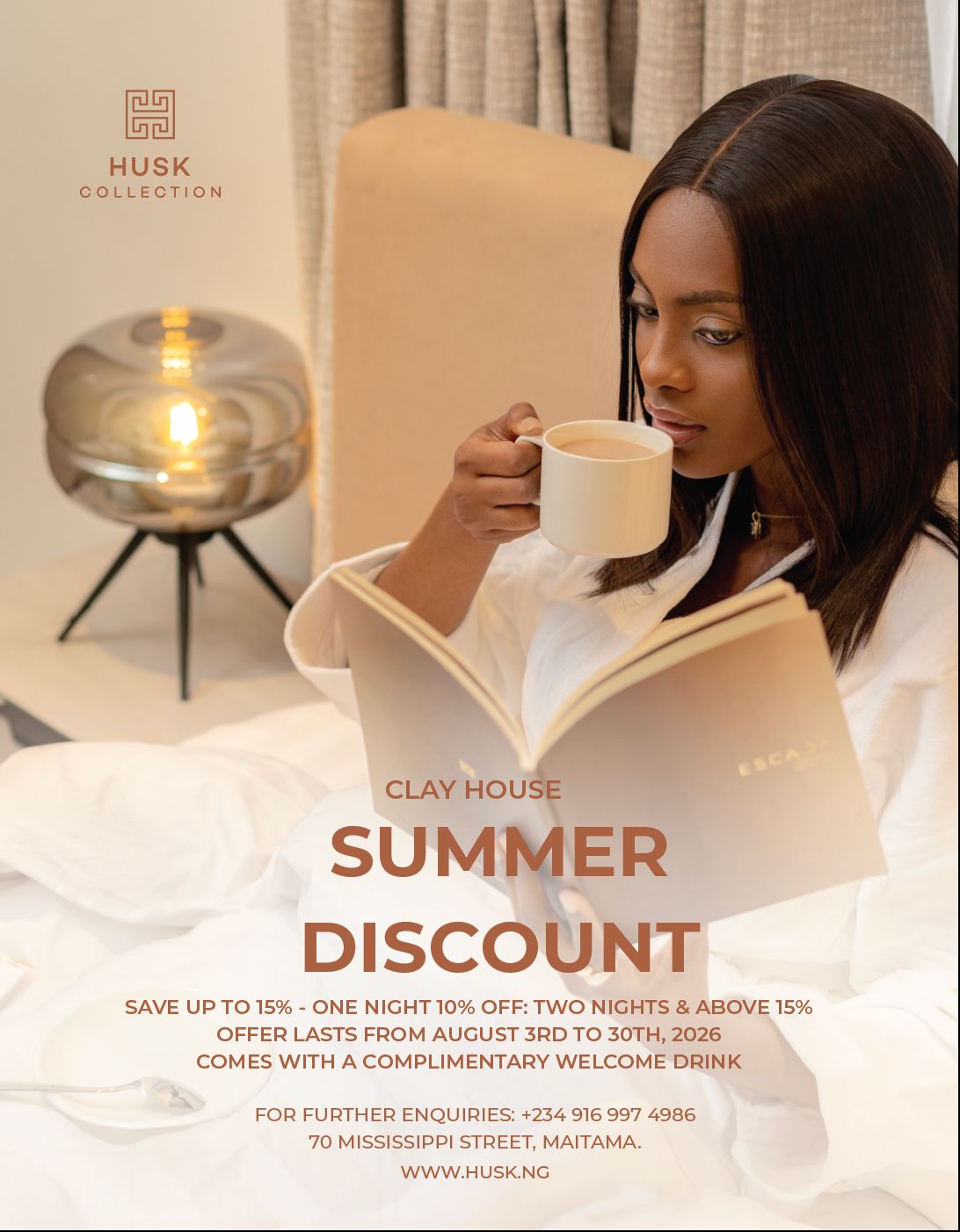 Stay more husk 15% discount